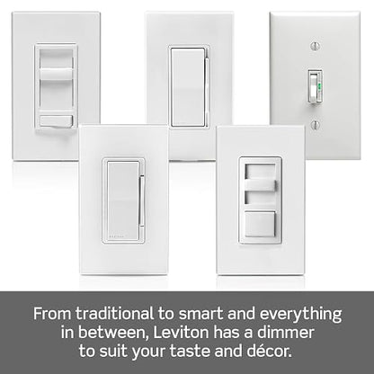 Leviton TBL03-10W, Dimmer Atenuador para Lámpara, Para uso con focos Incandescente, LED y CFL, Cordon de 1.8 m, color Blanco