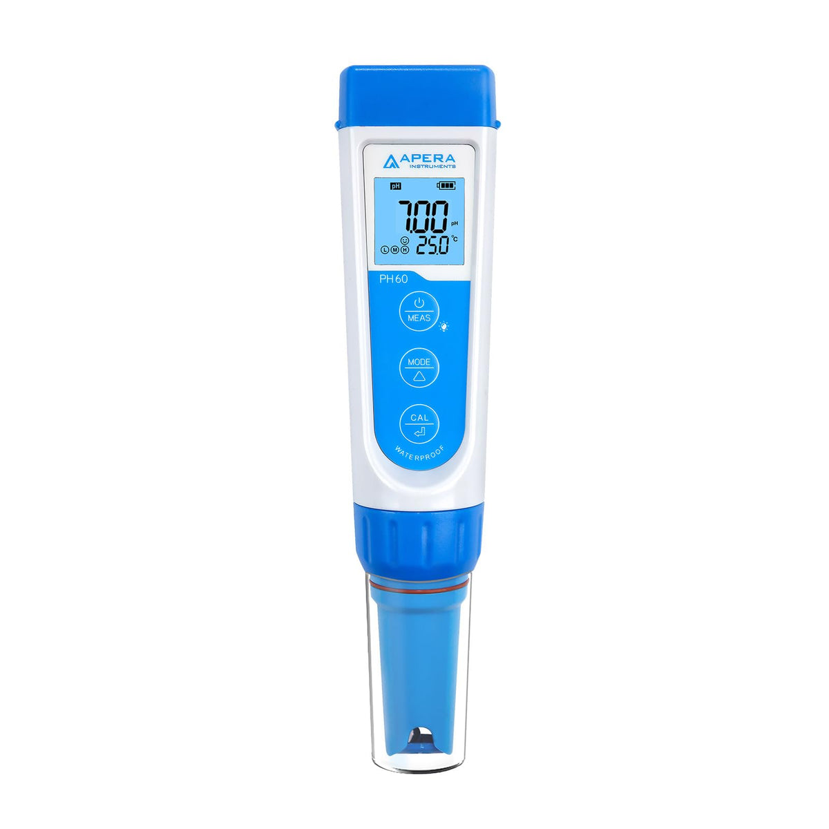 Apera Instruments PH60 Probador de bolsillo de pH impermeable premium, sonda reemplazable, precisión de pH ±0,01, rango de pH de -2,00 a 16,00