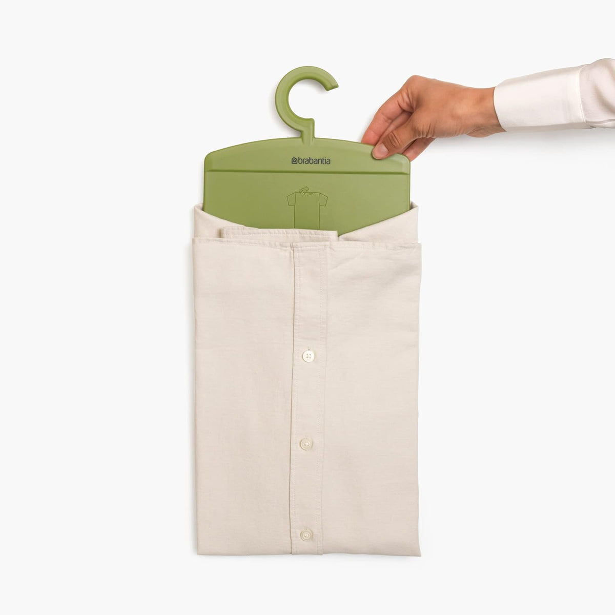Brabantia Tabla plegable (verde tranquilo) para camisas, carpeta de lavandería, ayudante de ropa plegable (8 x 0.2 x 15 pulgadas)