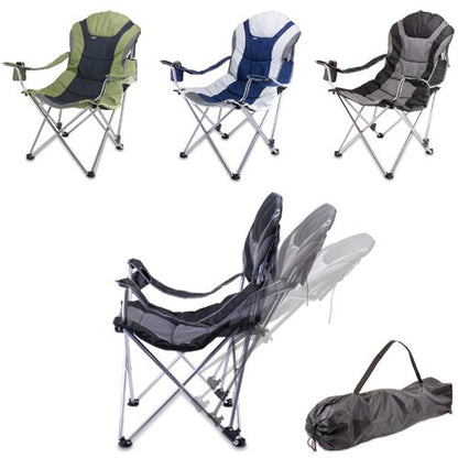 PICNIC TIME - Silla reclinable portátil, Color Negro y Gris
