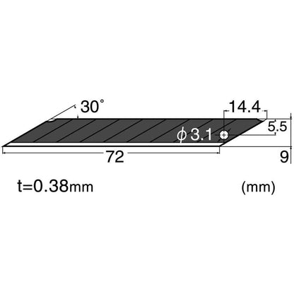 NT Cutter Cuchillas de Precisión Extra Afiladas de 9 mm, 30 Grados, Negro, 10 Hojas/Paquete, 1 Paquete (BA15P)