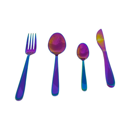 Nuvó 1702-19 Rainbow Juego de Cubiertos de Acero Inoxidable para 4 Personas 16 piezas Tornasol Arcoiris