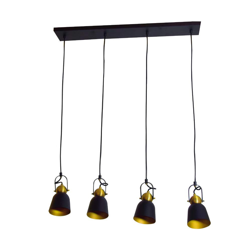Tecnolite Lámpara Colgante Interior Decorativa 240CTL8004MVN, Base E27, 100-240 V, Negro Mate