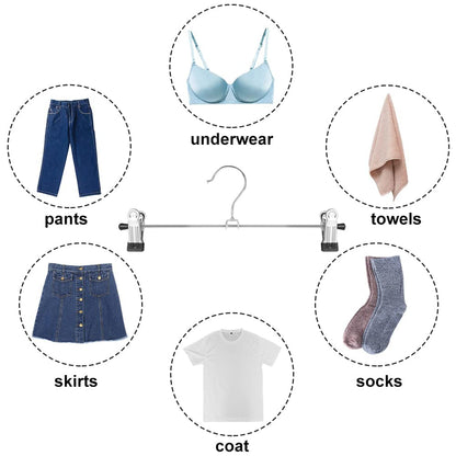 NORTHERN BROTHERS - Paquete de 50 Perchas para Falda con Clips, Perchas para Falda para Mujer, Ahorro de Espacio para Pantalones, Pantalones Cortos, Chamarra, Jeans, Ropa Ajustable para Hombres y