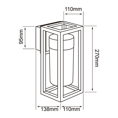 Tecnolite Lámpara de Pared Arbotante Tipo Farol Exterior, Potencia Máx. 60 W, Base E27, IP44, No incluye foco