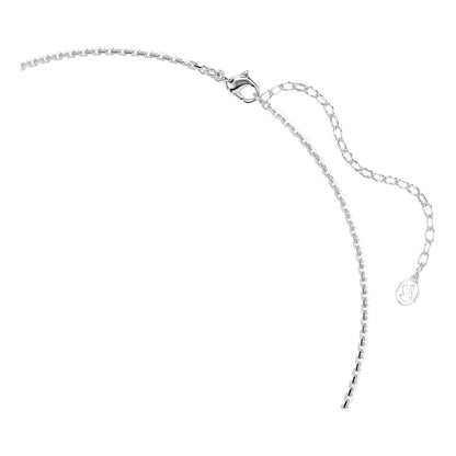 Swarovski Idyllia - Collar de corazón con flecha, chapado en rodio, color blanco