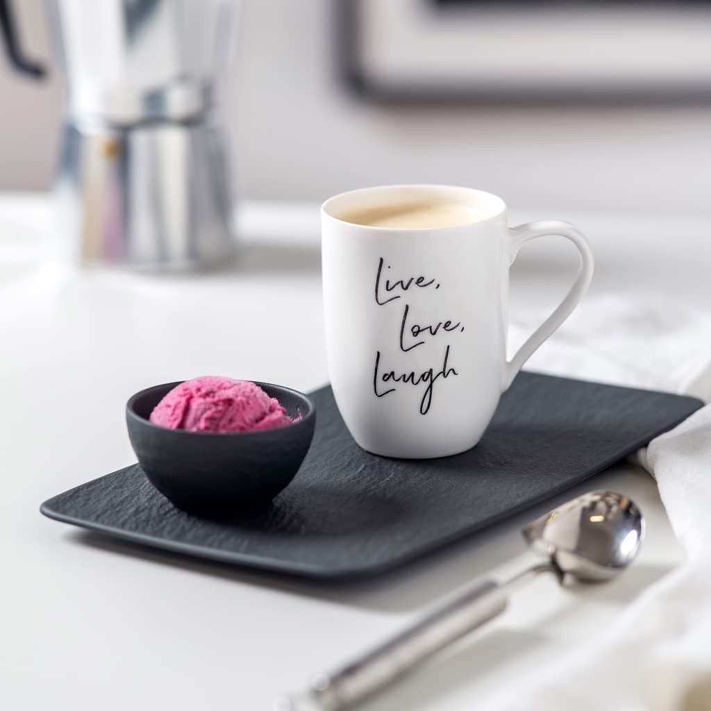 Villeroy & Boch 10-4239-2281 Manufacture Rock - Porción rectangular con forma hermosa, porcelana premium, apto para lavaplatos, negro, 35 x 18 x 1,5 cm