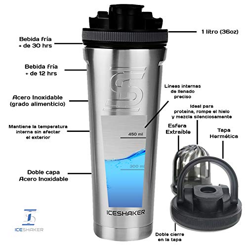 Ice Shaker Shaker de litro Negro IceShaker