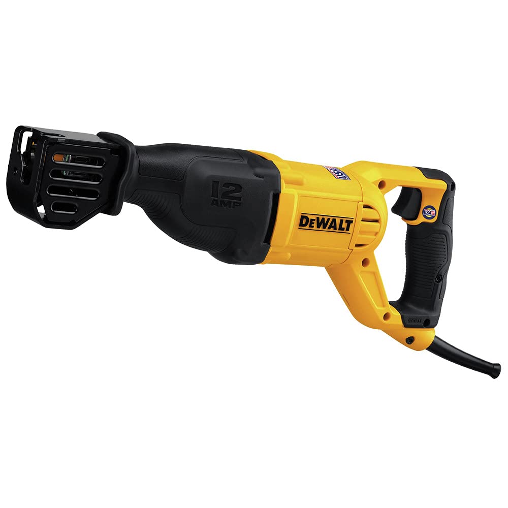 DEWALT Sierra alternativa, 12 amperios, 2.900 RPM, abrazadera de hoja de 4 posiciones, gatillo de velocidad variable, con cable (DWE305), grande