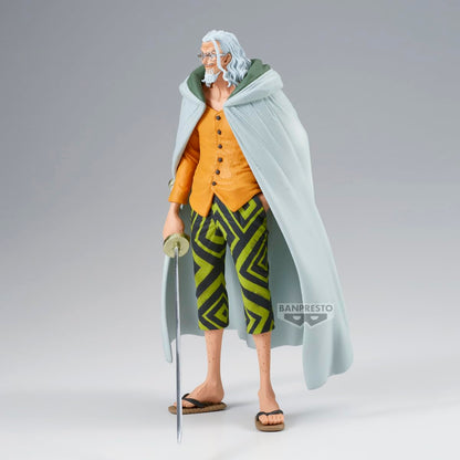 Banpresto - Silvers Rayleigh, King of Artist, One Piece, 23 cm (9.1") | Espada incluida, capa blanca, pose de combate, licencia oficial Bandai Namco, para coleccionistas adultos, acabado premium