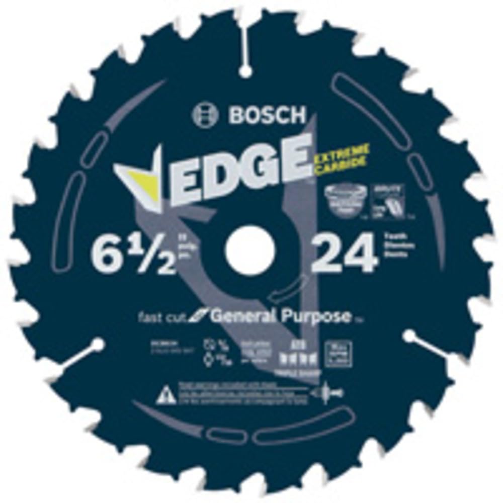 BOSCH DCB624 Daredevil 6-1/2 pulgadas 24 dientes Framing Ripping Corded/Cordless Circular Saw Blade - 6-1 - 2" Diameter - 24 dientes