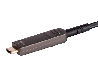 Monoprice USB 3.1 Type-C to Type-C Video Cable - 100 Feet - Black | 4K@60Hz, Fiber Optic, AOC, Transmits Up To 100 Feet, Gold Plated Connectors - SlimRun AV Series