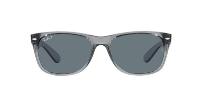 Ray-Ban Rb2132 - anteojos de sol cuadradas Wayfarer Everglass, Negro brillante/transparente., 58 mm - 55 mm - Transparente gris - azul oscuro polarizado