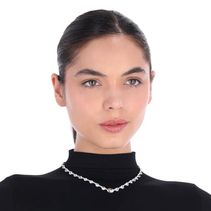 Nine West Collar Plateado Circular Para Mujer