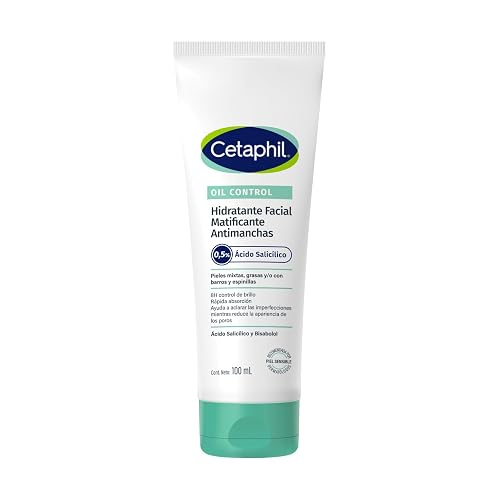 Cetaphil Oil Control Hidratante Facial Matificante Antimanchas 100 ml | Piel acnéica: con ácido salicílico, niacinamida y zinc; ayuda a reducir poros, exceso de grasa y marcas; hidrata hasta 48 h.