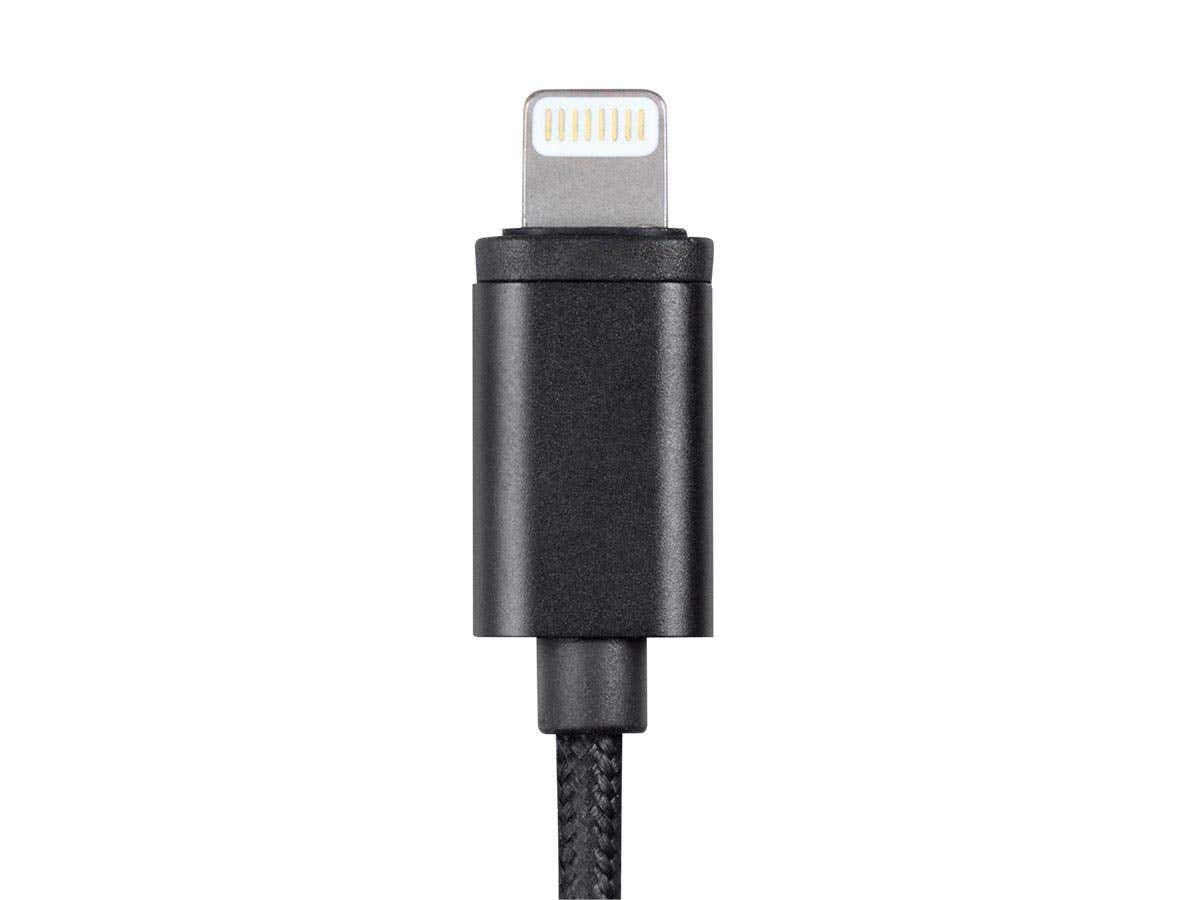 Monoprice Mono Mfi Certified Lightning to 3.5mm Audio Adapter - Black, Nylon Braided, Works with Any Apple Lightning Device