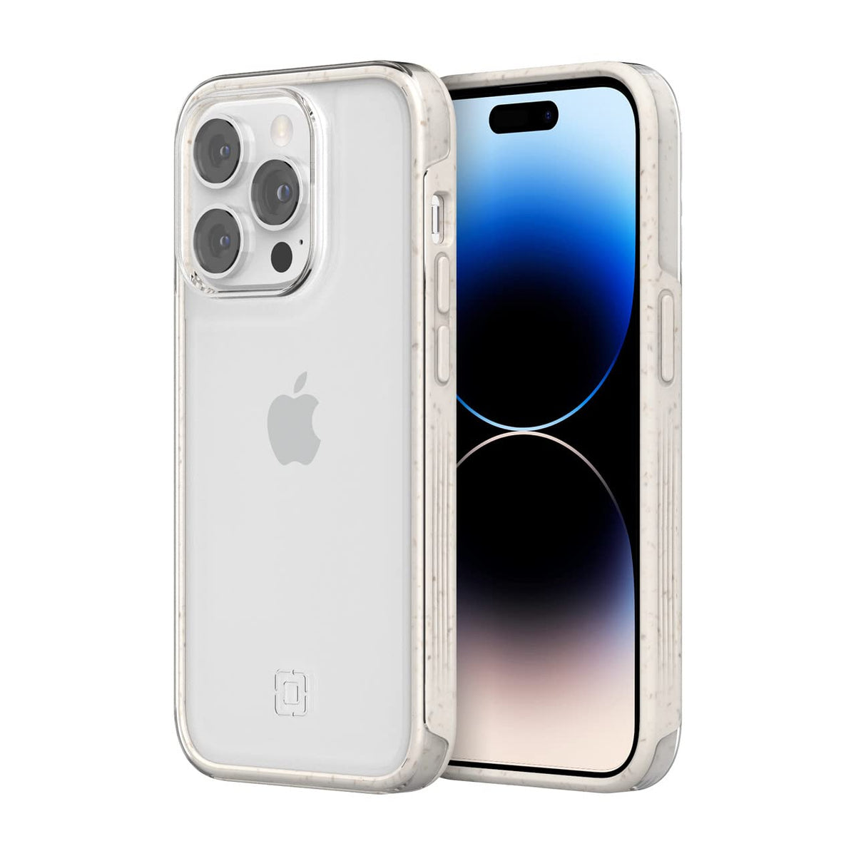 Incipio Organicore Clear Funda Compatible con iPhone 14 Pro, Protección Caídas 4.2m, Bisel Elevado, Compostable - Natural/Transparente