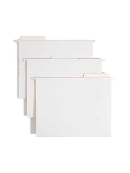 Smead FasTab - Carpeta para colgar archivos, 1/3 de corte, tamaño carta, blanco, 20 por caja (64002)