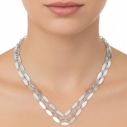 Collar Bitono Para Mujer | Plateado