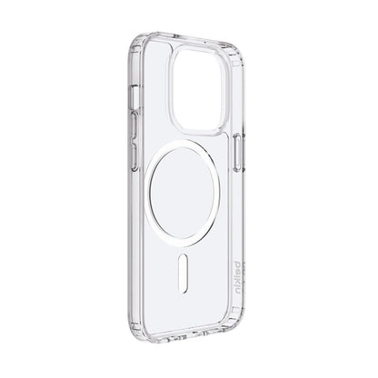 Belkin SHEERFORCE MagSafe - Funda Compatible con iPhone 14 Pro con Revestimiento tratado, imanes Integrados y Parachoques de Borde Elevado para protección de visualización y cámara, Transparente