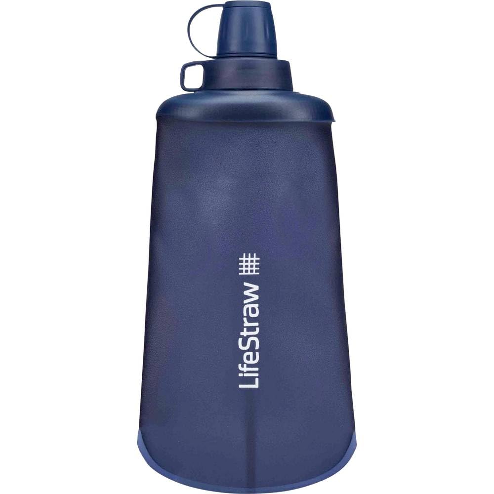 LifeStraw Peak Series - Sistema de filtro de agua plegable para botellas exprimidas, 650 ml para correr por senderos, viajes, ciclismo y pesca; sin BPA, azul montaña - Mountain Blue - 0.7 Litros