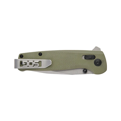 SOG Terminus XR G10 - Cuchillos plegables ambidiestros de bolsillo EDC para llevar diario, mango G10, hoja de acero D2 resistente al desgaste