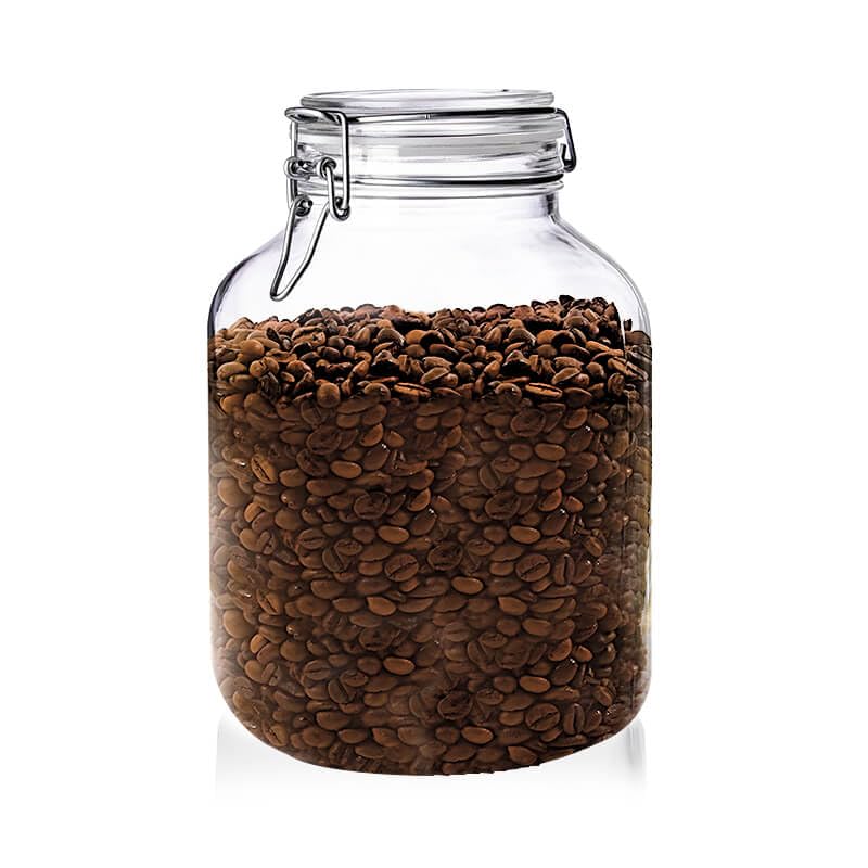 Borgonovo Primizie - Contenedor De Vidrio De 4250 Ml. Cristalería Italiana con Tapa Hermética Recipiente de Almacenamiento Alimentos Para Especias