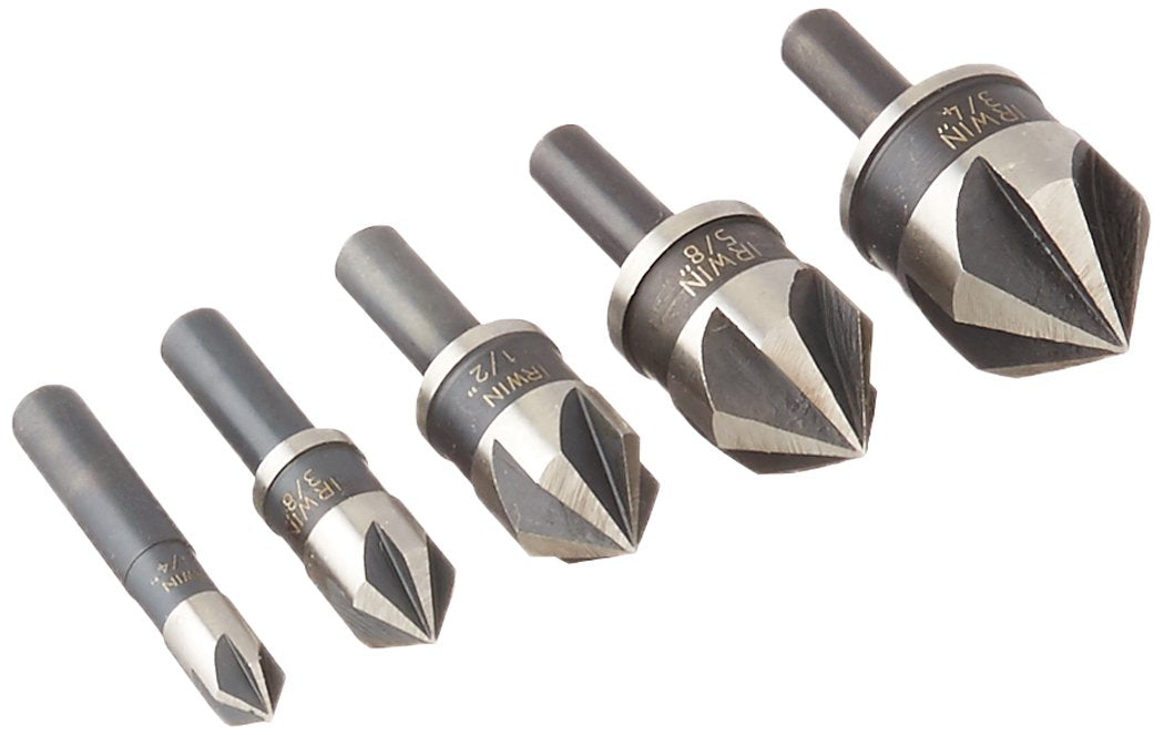 IRWIN Tools Brocas avellanadas de óxido negro, juego de 5 piezas (1877791)