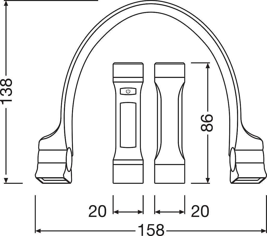 Osram Lámpara de Inspección LED Recargable 3.7 V para Cuello, Negro, LEDIL413