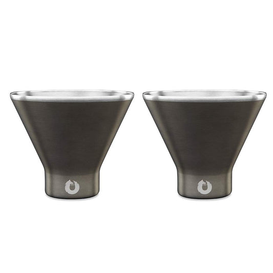Snowfox - Vasos de cerveza de acero inoxidable con aislamiento, cóctel, agua y bebidas, mantiene tus bebidas a la temperatura perfecta, gris oliva, Martini Glass, 1