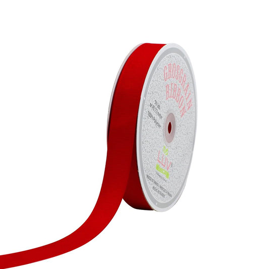 Creative Ideas Cinta de grogrén sólida de 7/8 pulgadas, 50 yardas, rojo
