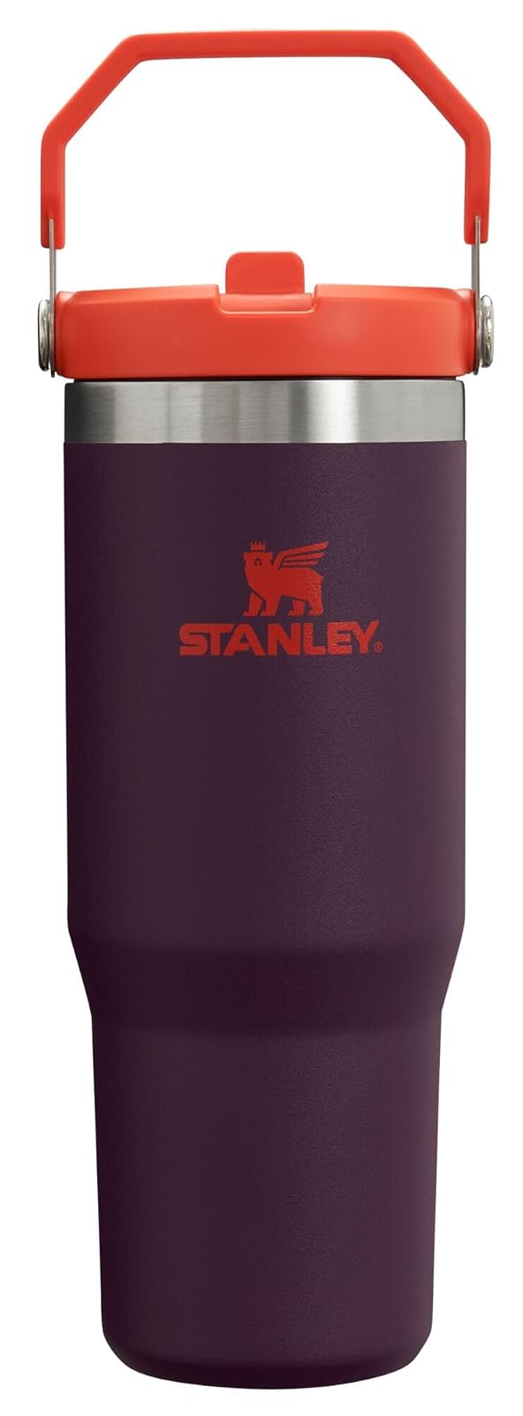 Stanley IceFlow Vaso Térmico con Popote, Acero Inoxidable - Ciruela - 0.9 Litros