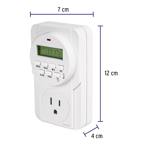 Volteck - TEM-8, temporizador digital de policarbonato, 8 eventos