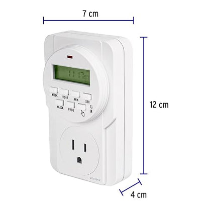 Volteck - TEM-8, temporizador digital de policarbonato, 8 eventos