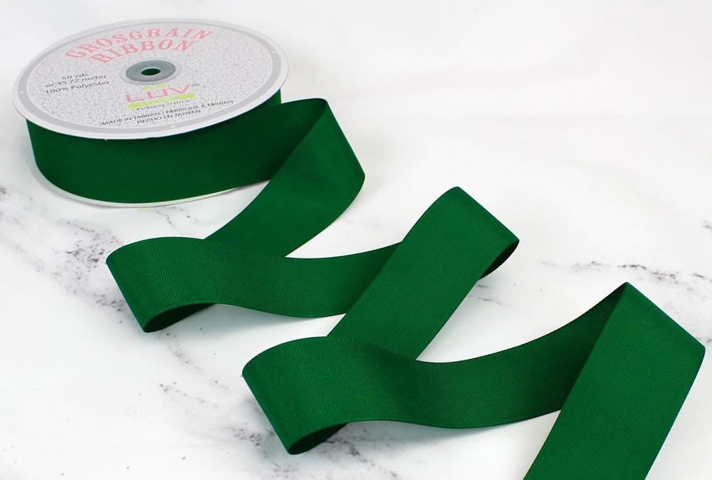 Creative Ideas Solid Grosgrain Ribbon, 1-1/2-Inch by 50-Yard, Emerald Green