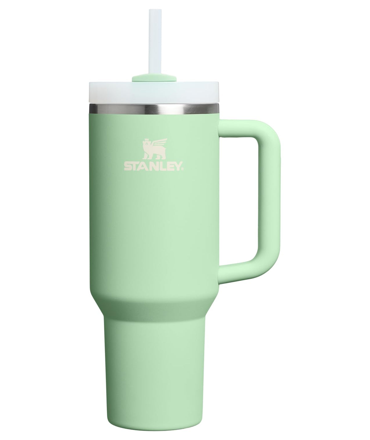 Stanley Vaso con Asa y Popote, 40 oz, Tapa FlowState, Azul - 40 oz (1182.9ml) - Pistacho
