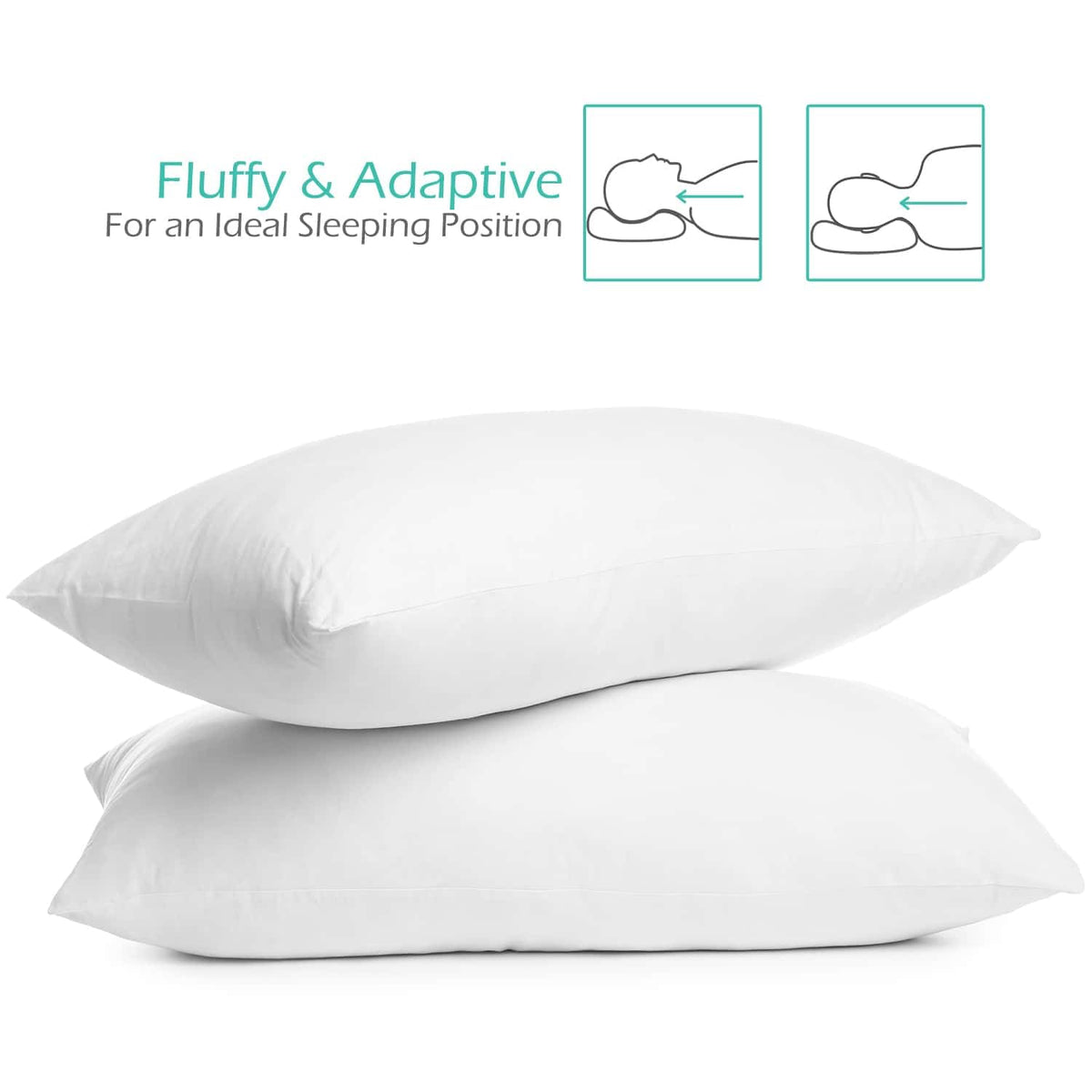 Nestl Almohada para Niño Pequeño - Paquete de 2 Almohadas para Bebé - Almohada de Algodón para Dormir - Almohada de Viaje Suave - Almohada de Cama Perfecta para Niño - 13 x 18 Inches, Blanca