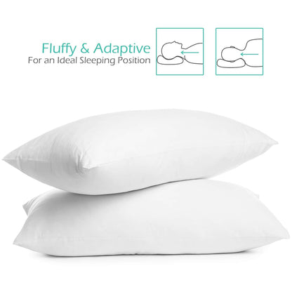 Nestl Almohada para Niño Pequeño - Paquete de 2 Almohadas para Bebé - Almohada de Algodón para Dormir - Almohada de Viaje Suave - Almohada de Cama Perfecta para Niño - 13 x 18 Inches, Blanca