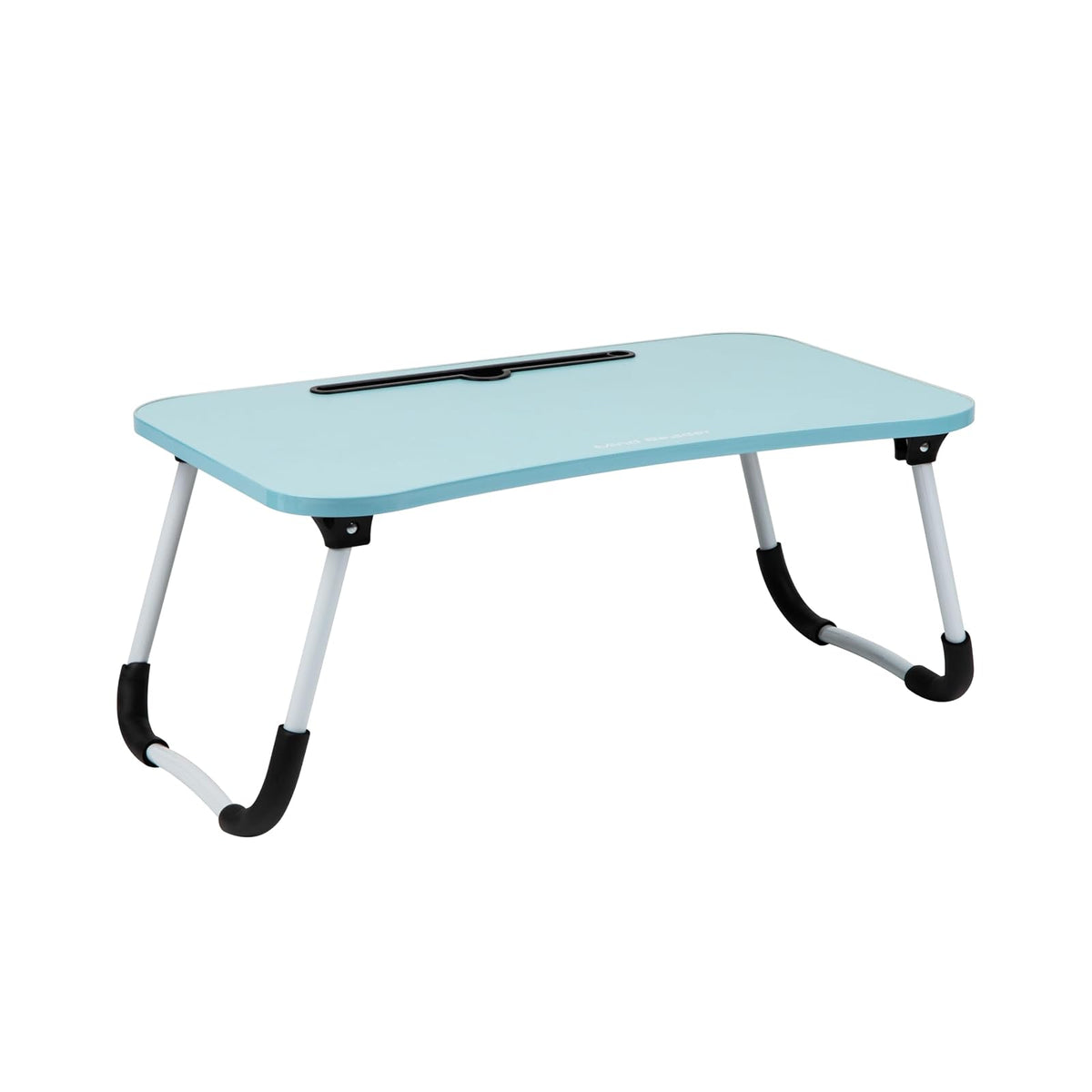 Mind Reader Lap Desk Laptop Stand, Bed Tray, Folding Legs, Couch Table, Portable, MDF, 23.25" L x 13.75" W x 10.5" H, Blue
