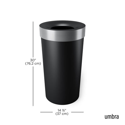 Umbra Vento Bote de basura con capacidad de 62L, Negro/Níquel