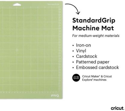 Cricut Adhesive Back Cutting Mats 12"X12" 3/Pkg-Green, Blue & Purple