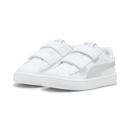 PUMA Rickie Classic V Tenis para Bebé - 14.0 cm - Blanco y Plateado