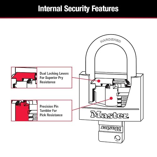 Master Lock Candado con llave de aluminio cubierto 146D, 1-9/16 pulgadas, rosa