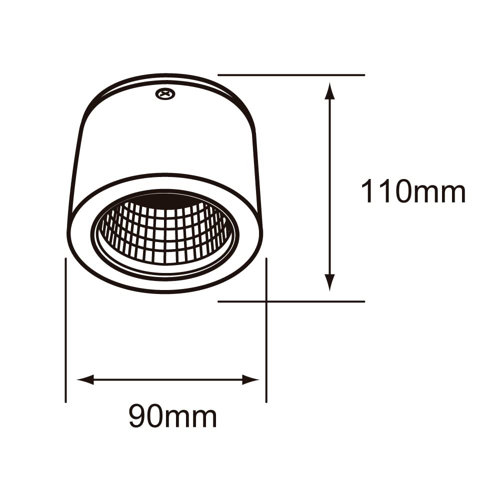 Tecnolite Lámpara Spot LED de Sobreponer Dirigible 10 W, Luz Suave Cálida, No atenuable, LED integrado