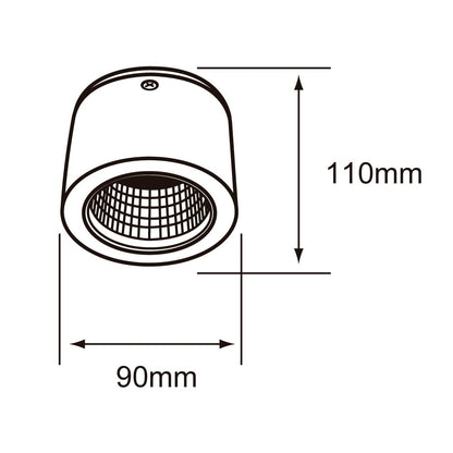 Tecnolite Lámpara Spot LED de Sobreponer Dirigible 10 W, Luz Suave Cálida, No atenuable, LED integrado
