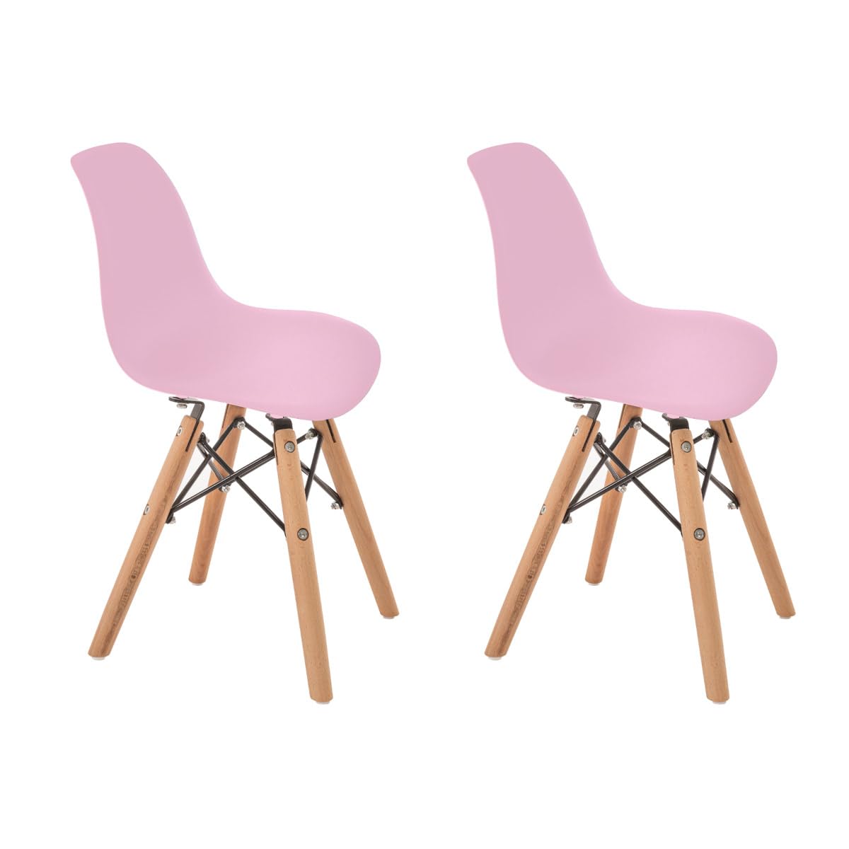 DUDUK Set de 2 Sillas Infantiles Eames - 31 cm x 32 cm x 56 cm - Rosa
