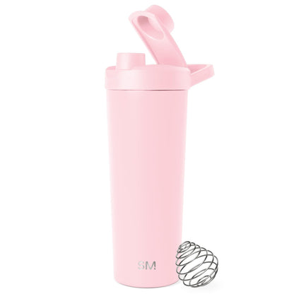 Simple Modern Rally Botella Mezcladora de Acero Inoxidable con Bola, 710 ml - 0.7 Litros - Rosa (Blush)