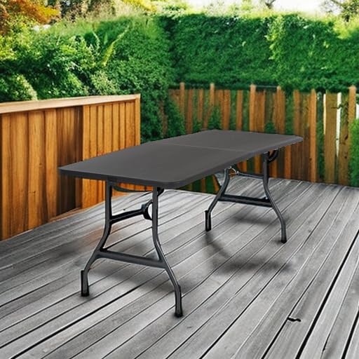 Cosco Products Centerfold Folding Table, 6-Feet, Black
