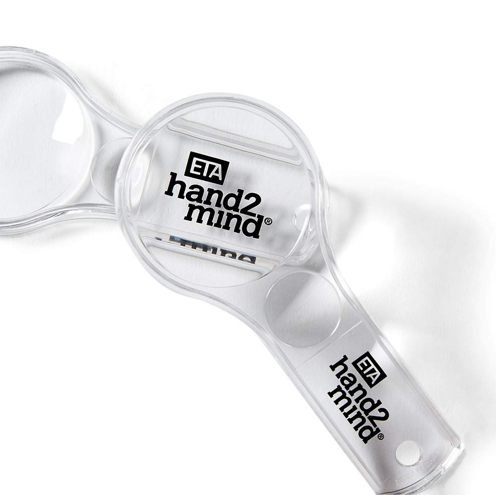 hand2mind 12010 Mini lupas de plástico, 3X y 6X, sin cordón (paquete de 10)