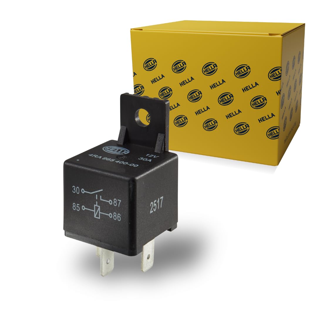 Hella Minirelé de Corriente de Trabajo 4RA 965 400-001, 12V 4 Pines, Resistencia 90 Ohmios